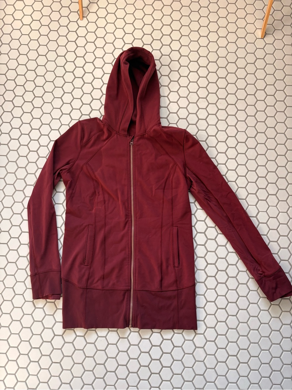 Lululemon Maroon Zip-Up Hooded Jacket
